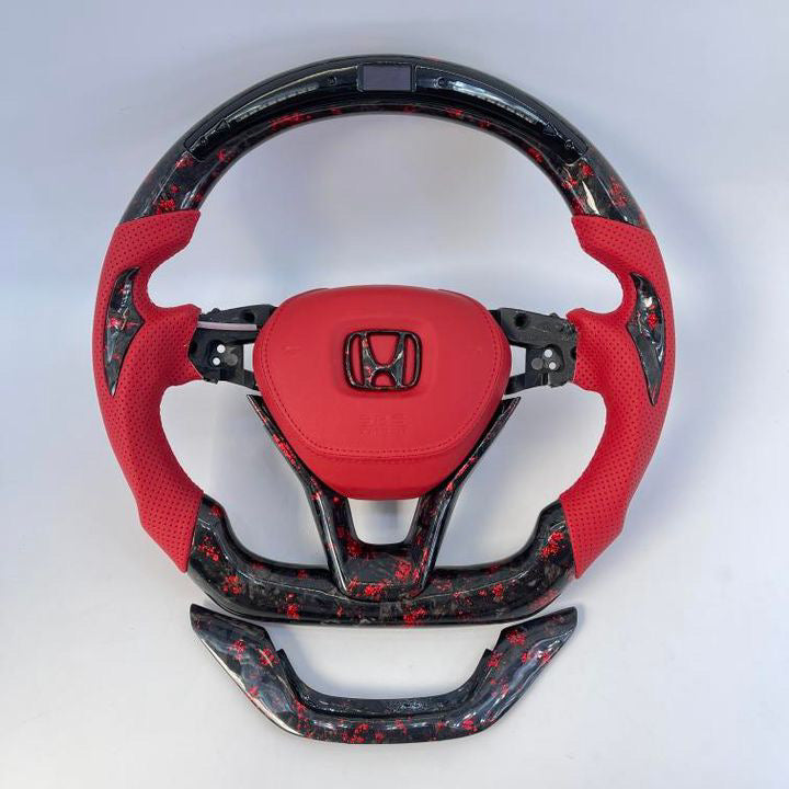 Honda Accord Carbon Fiber Steering Wheel With LED Screen & Air Bag Cover (Custom Order)