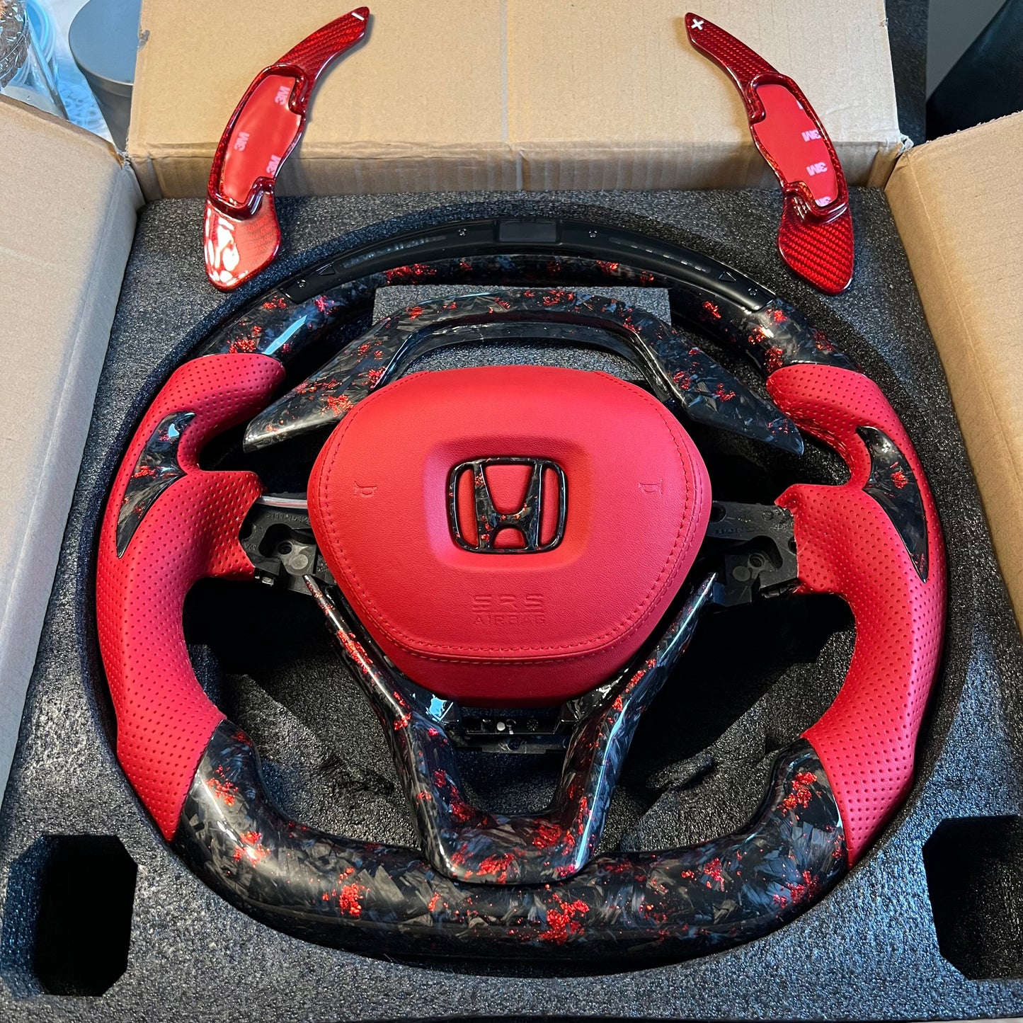 Honda Accord Carbon Fiber Steering Wheel With LED Screen & Air Bag Cover (Custom Order)