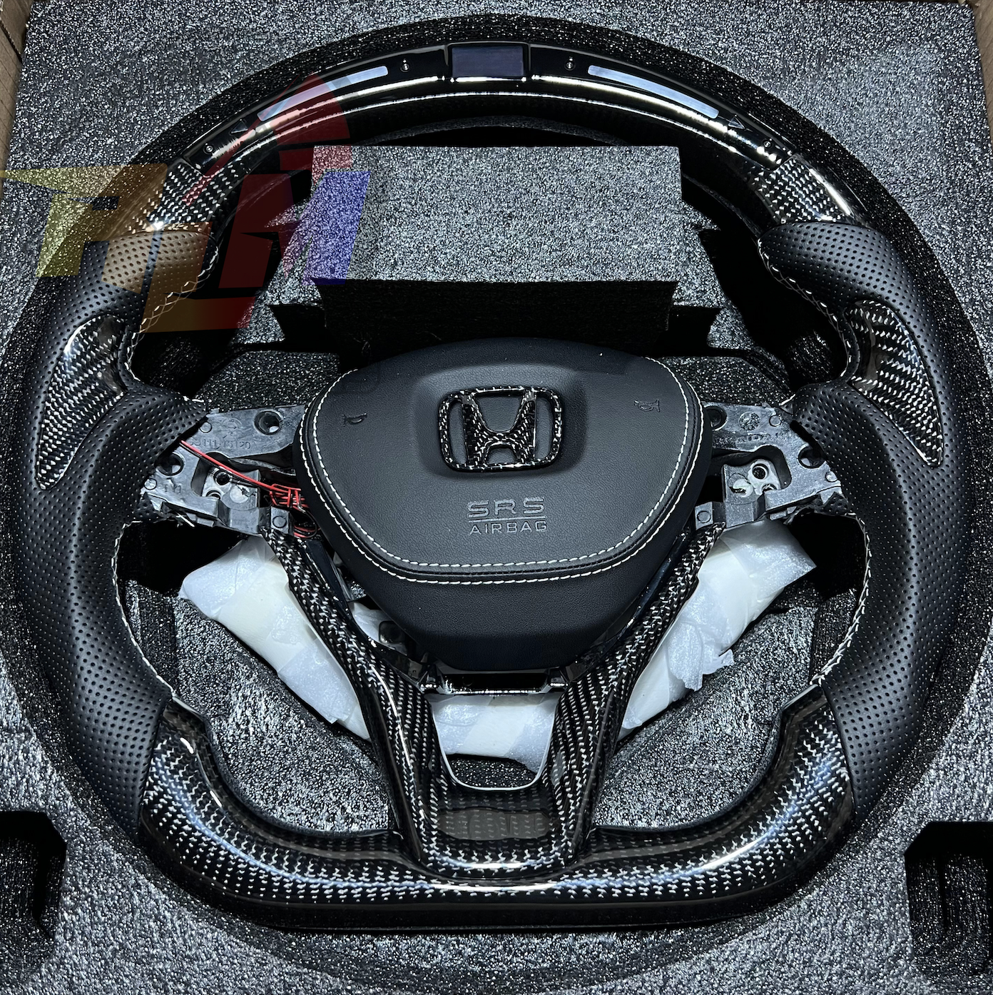 Honda Accord Carbon Fiber Steering Wheel With LED Screen & Air Bag Cover (Custom Order)